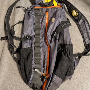 Gray and Black Backpack with Orange Accents